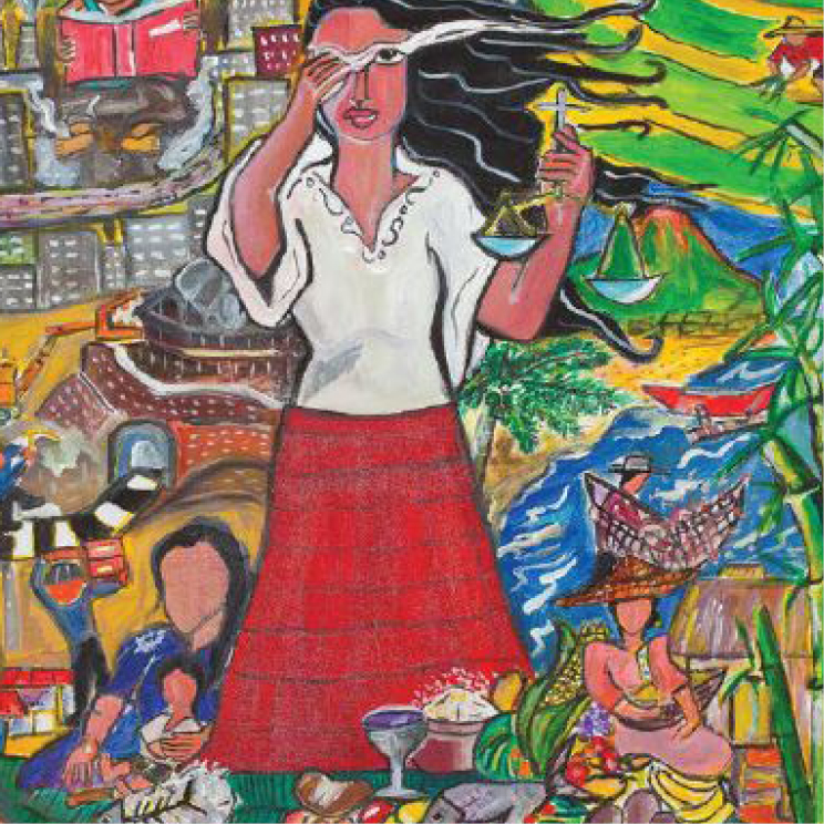 Image: A Glimpse of the Philippine Situation. Painting by: Rowena “Apol” Laxamana-Sta.Rosa Prayer adapted from Jean M. Heimann